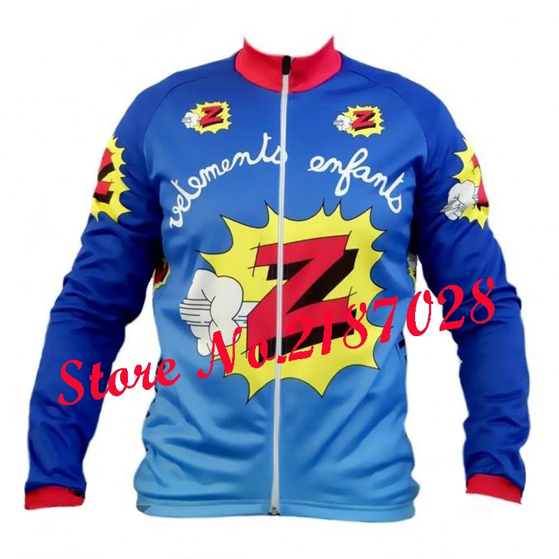 Мужская трикотажная одежда для велоспорта с длинным рукавом зимняя флисовая без