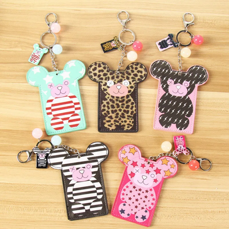 Чехол для ключей с милым медведем футляр банковских и кредитных карт держатель