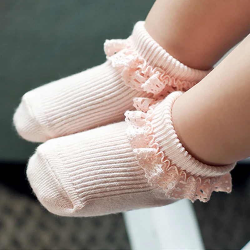 

Baby Socks Sweet Princess Lace Baby Girls Sock Infant Toddler Cotton Ruffles Ankle Socks Baby Meias Infantil Pink/White 0-2 Y