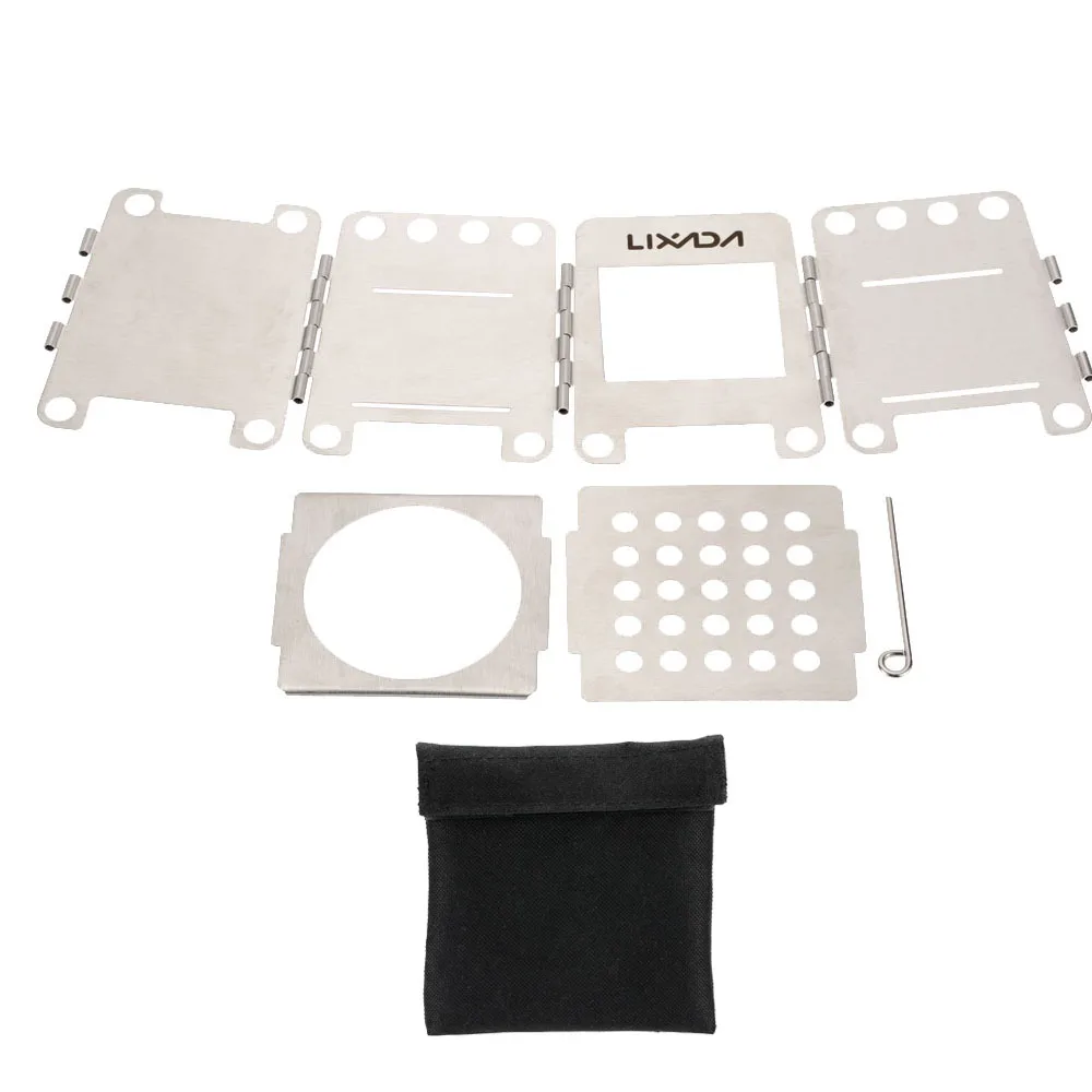 Портативная Складная дровяная плита из нержавеющей стали походная для