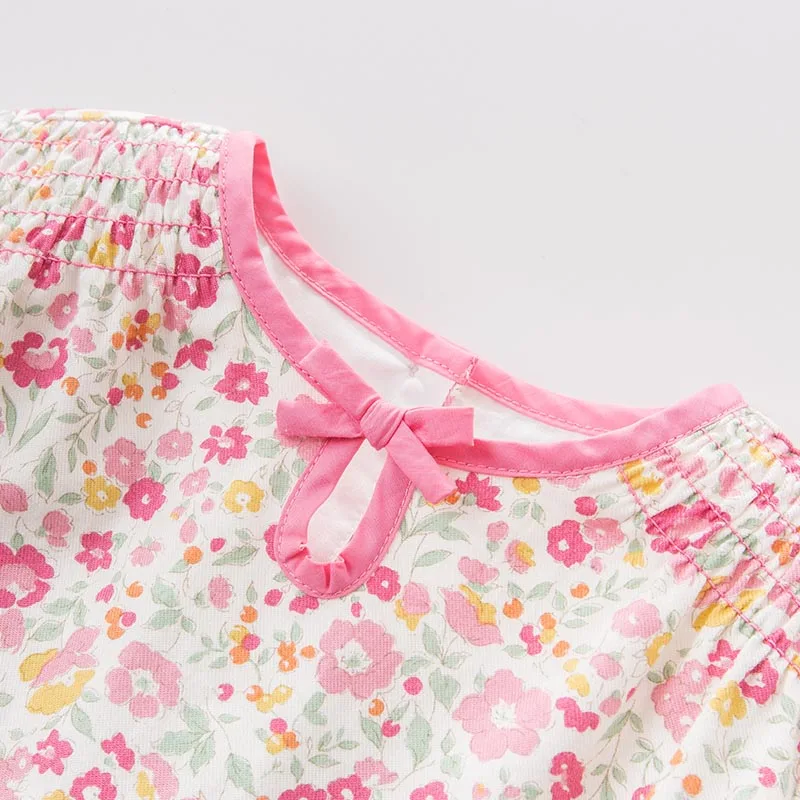 Dave bella/DBM7136 комплект весенней одежды для маленьких девочек розовый цветочный