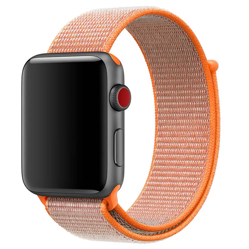 Spicy Orange Нейлоновый спортивный ремешок для Apple Watch серии 5 4 3 44 мм 40 мм ремешок для часов браслет для iwatch 4 44 мм 42 мм 38 мм 3 2 Hyper - Цвет ремешка: Spicy Orange