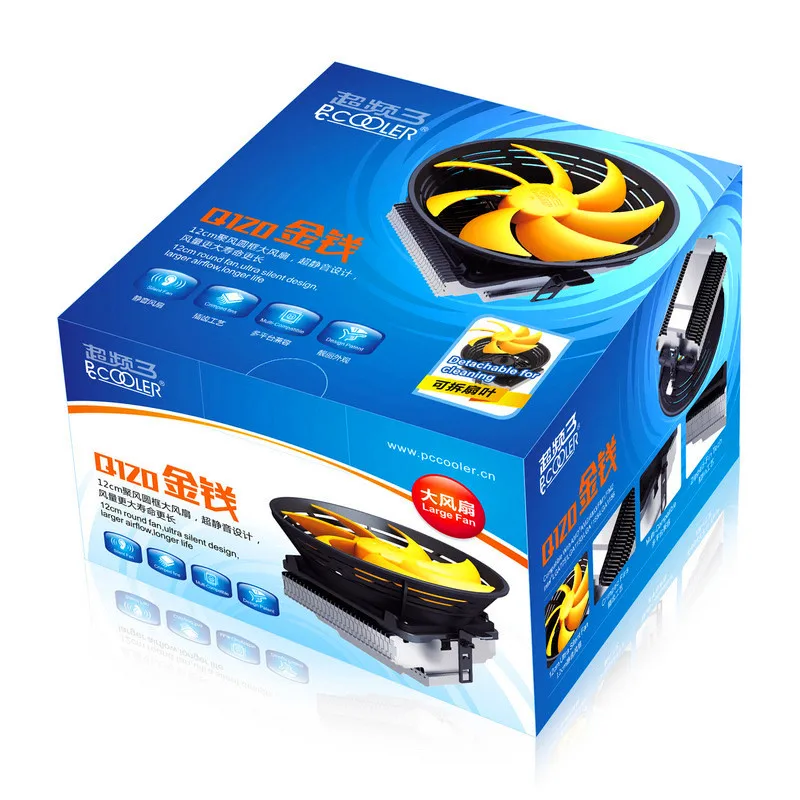 PcCooler Q120 Вентилятор охлаждения процессора для Intel LGA 775 1155 1156 1150 AMD FM2 Настольный