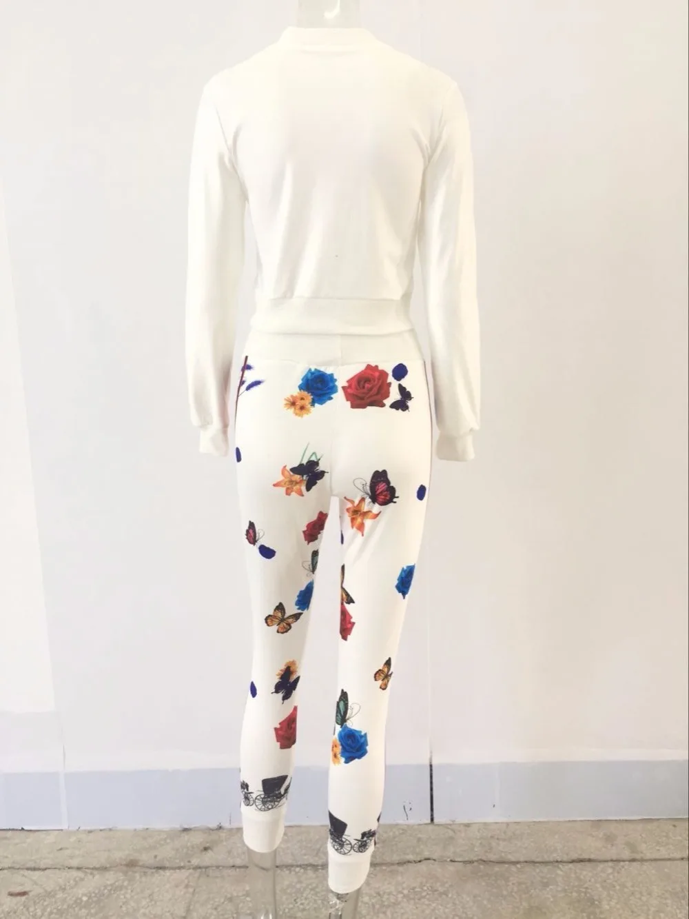 Two Piece Set Feminino 2016 Autumn Fashion Casual Women Tracksuit Long Sleeve Zipper Print Blouse Sweatshirt And Pants SN | Женская