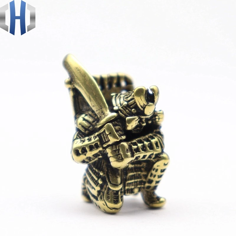 EDC винтажный латунный старинный медный японский самурайский стиль зонтик кулон инструмент нож брелок нож-кулон бусины