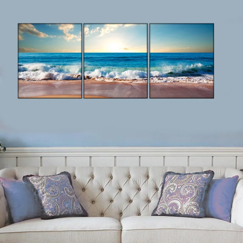 3 шт. Настенная картина Морской песчаный пляж|decorative pictures|picture for living roomwall pictures |