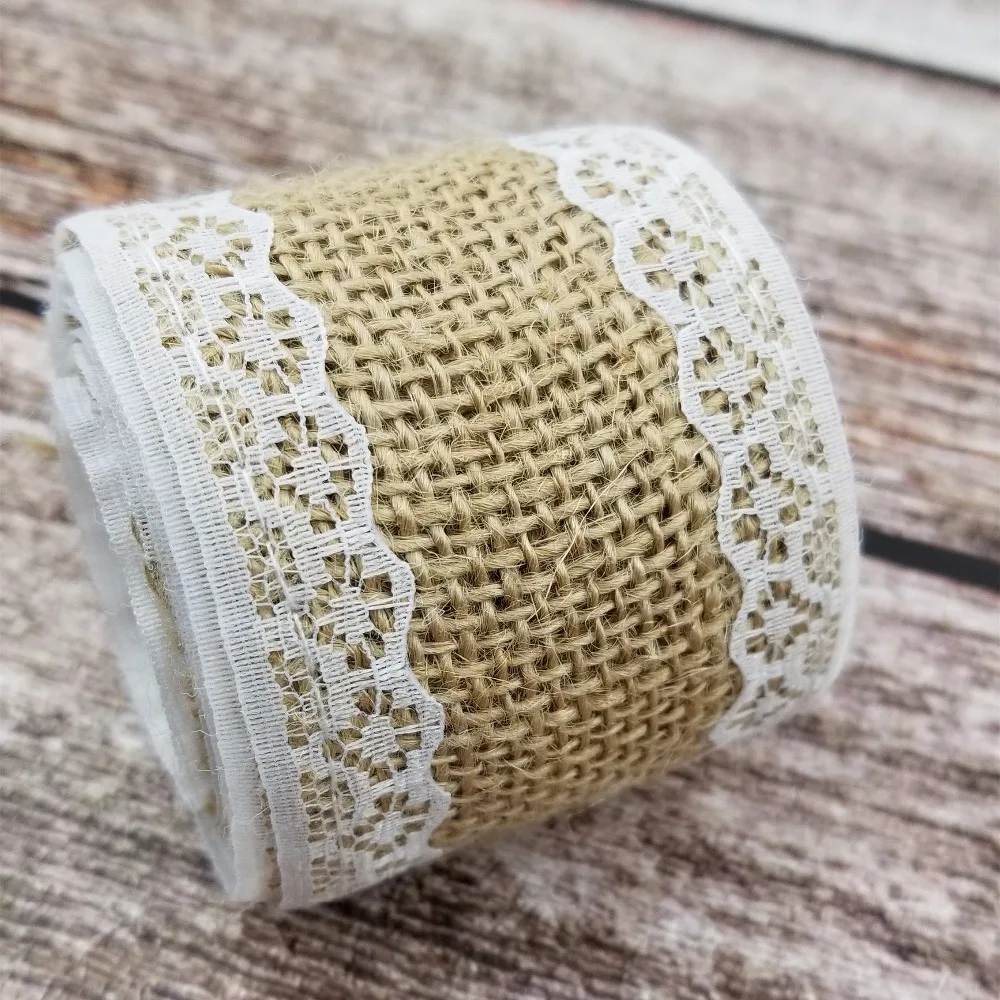 2 Meter/Pcs Ширина 5 см из натурального джута в декорированном мешковиной горшке