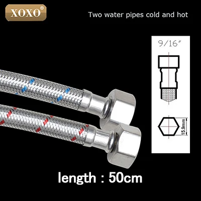 XOXO 60cm2 Пара 304 из нержавеющей стали трикотажные проволока бассейна/туалет треугольный клапан сантехника шланг детали ванной комнаты J60 - Цвет: Тёмно-синий