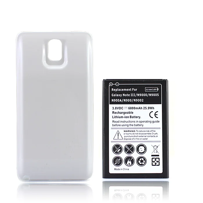 Удлиненный аккумулятор на 6800 мАч для телефона Samsung Galaxy Note 3 Note3 N9000 N9005 N900A N9002 N900