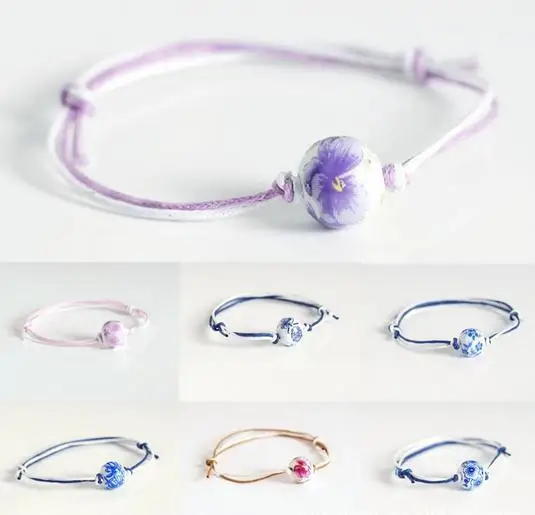 Простой тканый браслет с керамическим принтом модные украшения подарки 7071 |