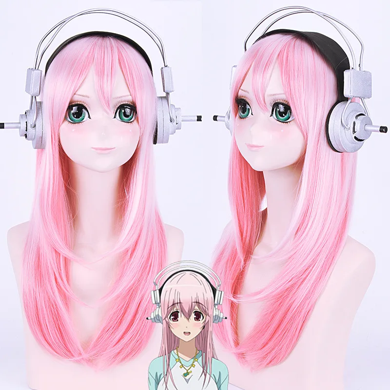 Новый горячий Японский Аниме Супер SONICO Косплей Униформа парик и головной убор