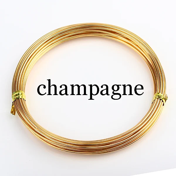 Champagne 1,5 мм 14 Калибровочная анодированная алюминиевая проволока для рукоделия, разные цвета, 5 м/катушка, рулон для ювелирных изделий, украшения своими руками - Цвет: Champagne