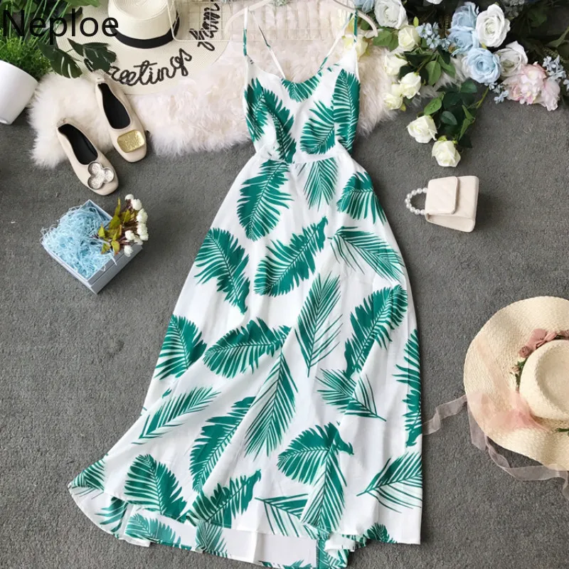 Женское платье с принтом nesloe Пляжное Платье на завязках без рукавов треугольным