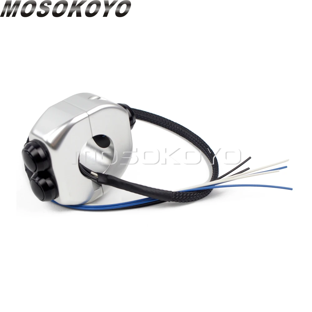 silver with black Водонепроницаемый M-Switch электрические 22 мм переключатели 3 кнопки управления для Harley Honda Suzuki Кафе Racer скутер подходит 7/" Ручка Бар - Цвет: silver with black