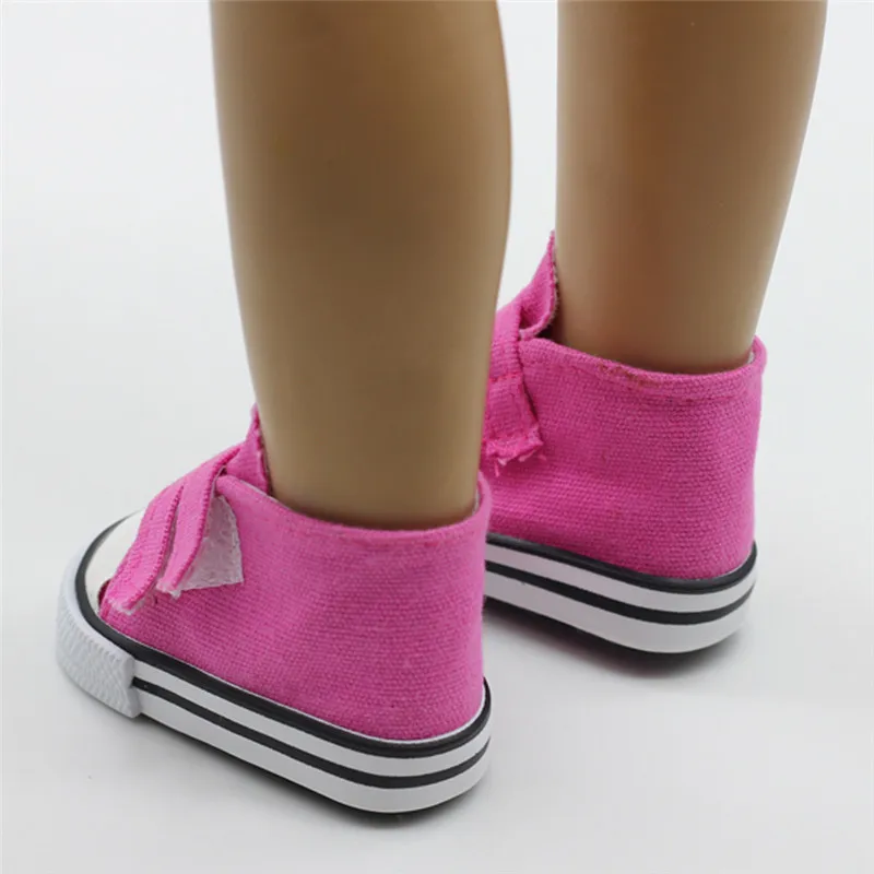 43cm Reborn Baby Doll Shoes White Black Red Blue Canvas Shoes for 18inch Girl Dolls Mini Fashion Shoes American Doll Accessories
