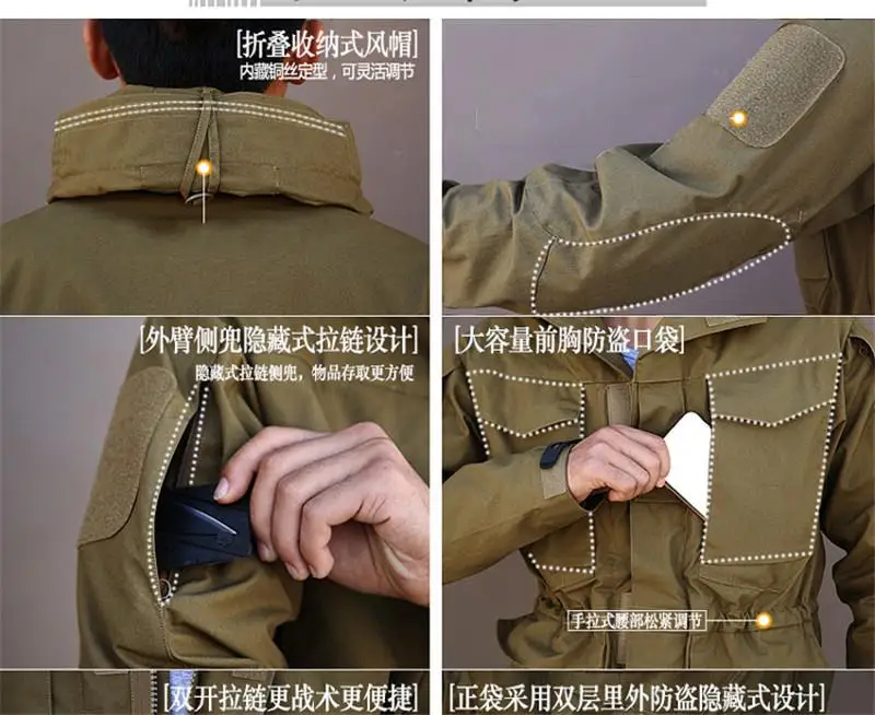 Тренчкот M65 мужской тактический ветровка Боевая форма длинный тренчкот