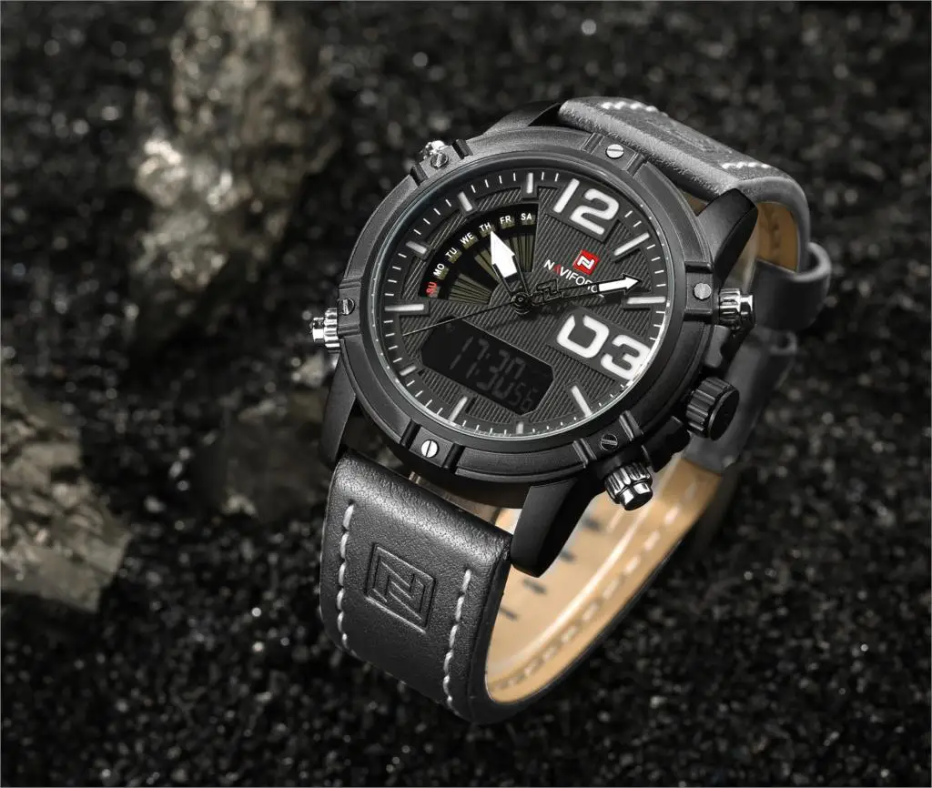 Топ люксовый бренд NAVIFORCE мужские спортивные часы водонепроницаемые кварцевые часы мужские модные кожаные Наручные часы Relogio Masculino