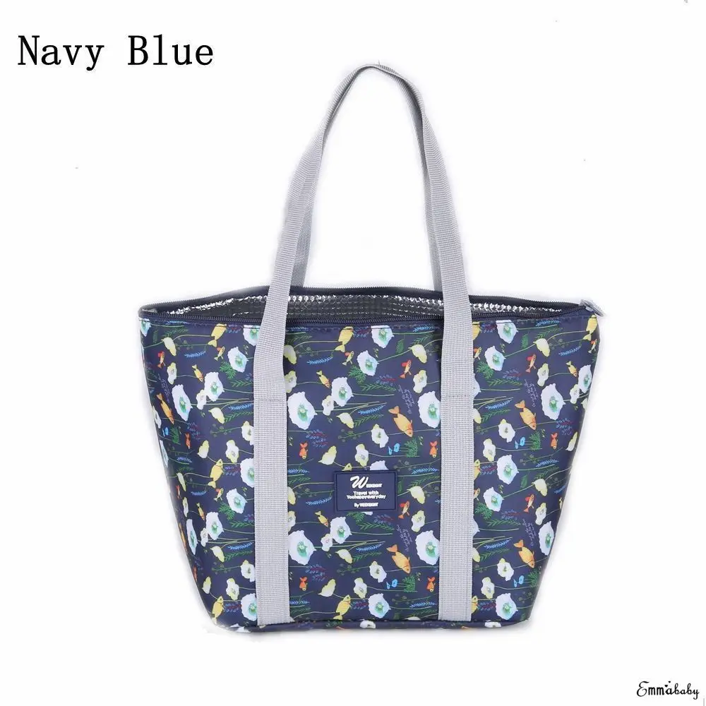 Dark Blue Мода прекрасный складной алюминий Термоизолированный Cooler сумка для обедов tote пикник сумка для хранения большой высокое качество - Цвет: Dark Blue