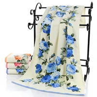 lady peony flowers bath towel cotton shower towels home textile women 70x140cm towels terry for adults