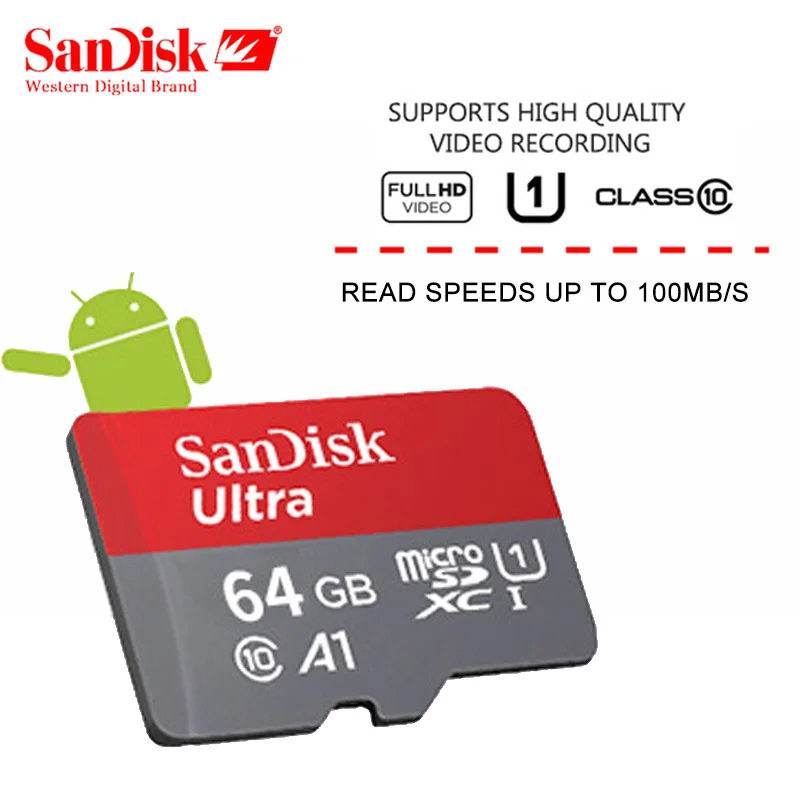 Sandisk Micro SD карта 16 ГБ 32 64 Гб 128 200 A1 TF 100 МБ/с./с C10 флэш-карта памяти Microsd cartao de memoria |