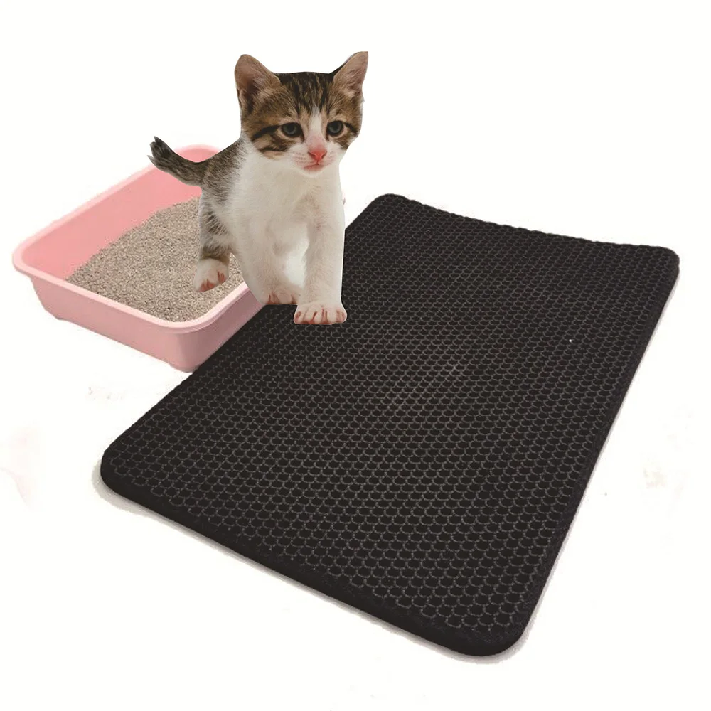 Pet Cat Litter Mat EVA Double-Layer Cat Litter Trapper Mats with Waterproof Bottom Layer non-slip pet litter Foldable Cat Mat