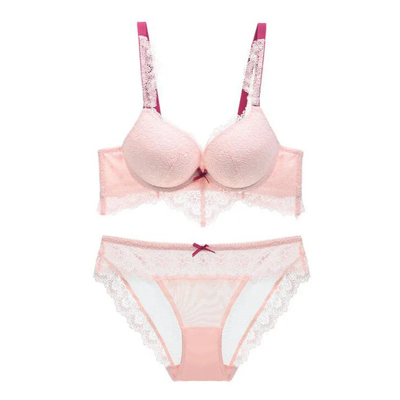 Комплект женского кружевного нижнего белья с чашками пуш-ап | Женская одежда
