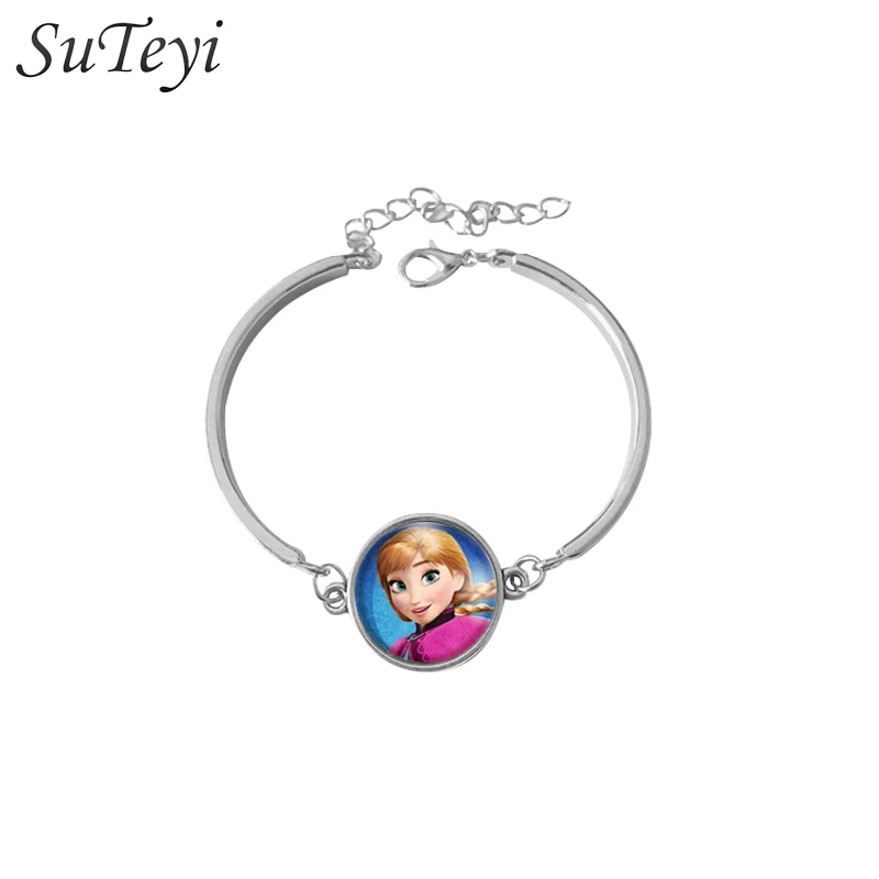 s07 SUTEYI аниме мультфильм королева Эльза браслет Красивая Королева ожерелье Браслеты романтическая принцесса и принцесса ювелирные изделия подарок для девочек - Окраска металла: s07
