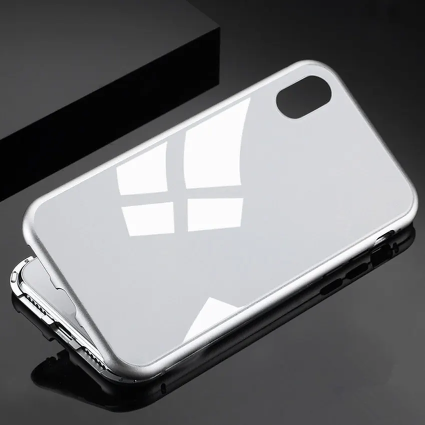 Роскошный 360 магнитный адсорбционный чехол для iPhone XR XS Max X закаленное стекло с магнитом чехол для iPhone 7 8 Plus 6 6s 6Plus чехол s
