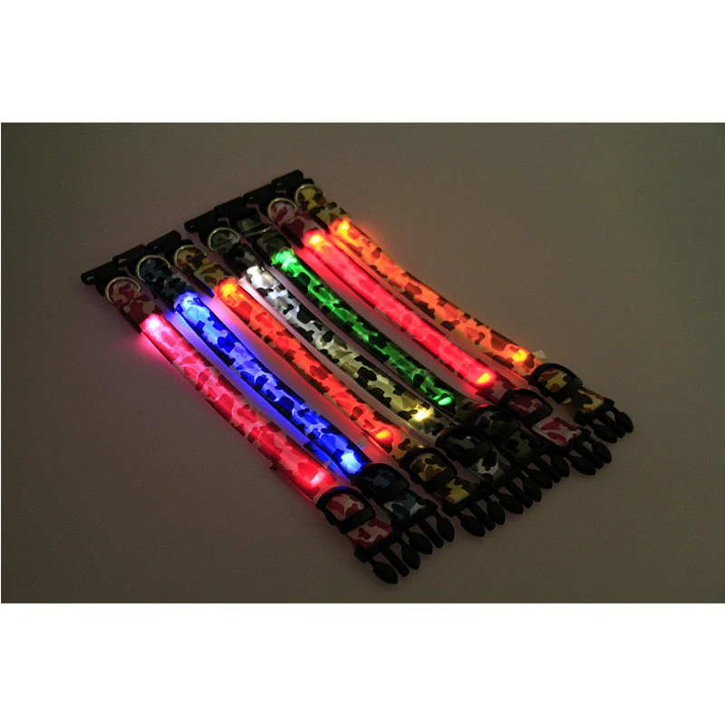 Светодиодный Камуфляжный ошейник для собак светящийся ночник безопасности