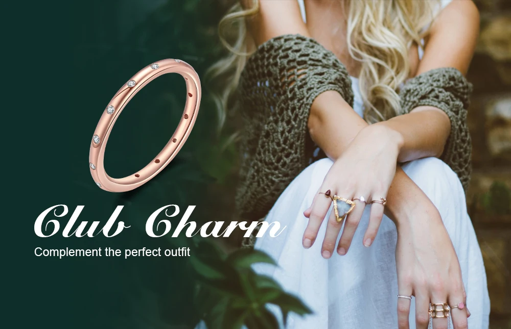 Jewelrypalace 925 пробы серебряный блеск канала набор кольцо из розового золота