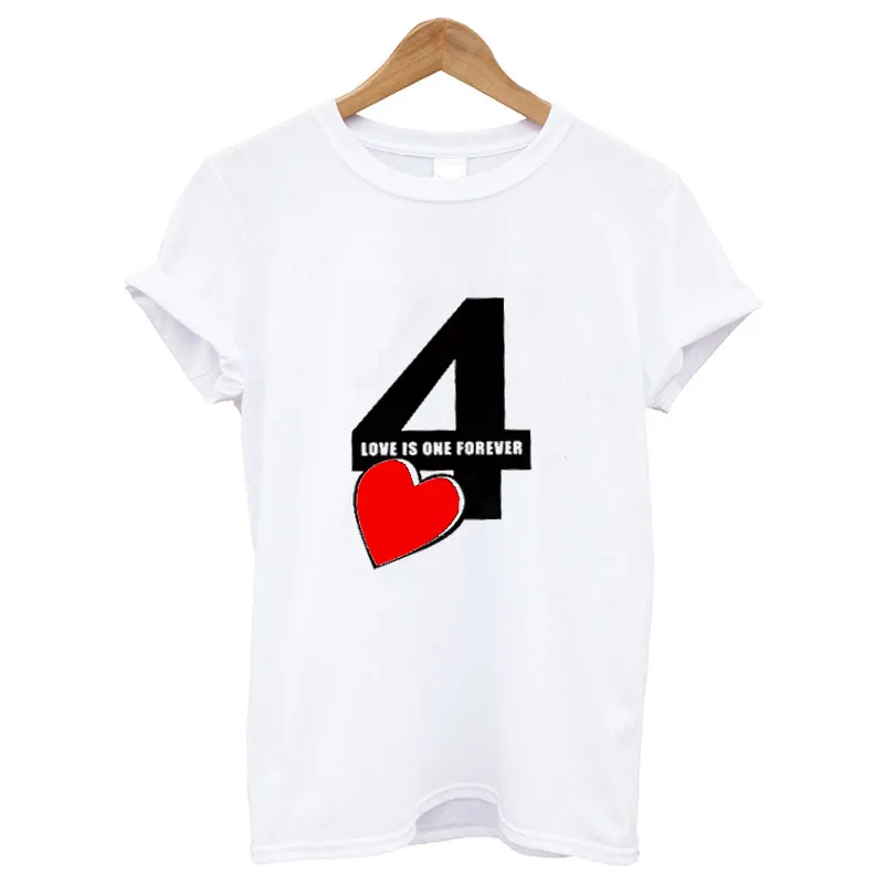 P940MWhite EnjoytheSpirit унисекс пара подходящая футболка Love Is One Forever 4 Ever футболка Повседневная мягкая хлопковая Футболка XS-2XL модная - Цвет: P940MWhite