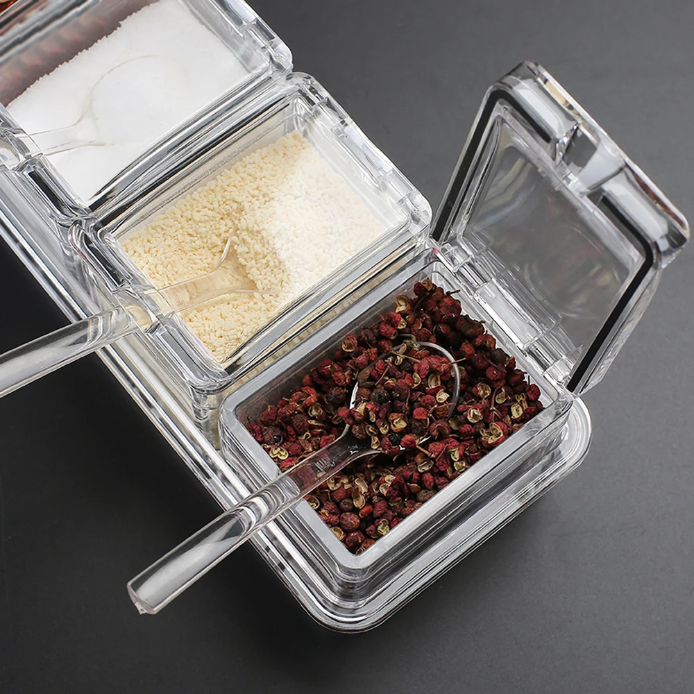 Spice box creative salt shaker household combination set glass seasoning storage kitchen jar wx9061806 | Дом и сад