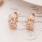 ZOSHI сверкающие круглые серьги-кольца цветок для женщин розовое золото цвет свадебные ювелирные изделия Brincos