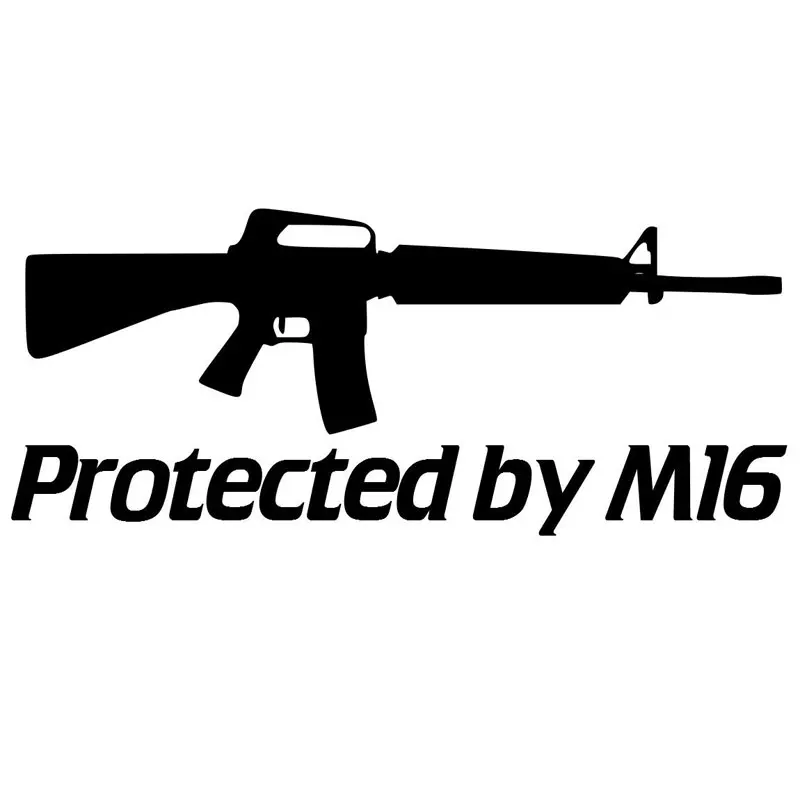 17.8CM*7.7CM Protected by M16 Reflective Car Styling Stickers Motorcycle Decorating Black/Sliver C8-1374 | Автомобили и мотоциклы