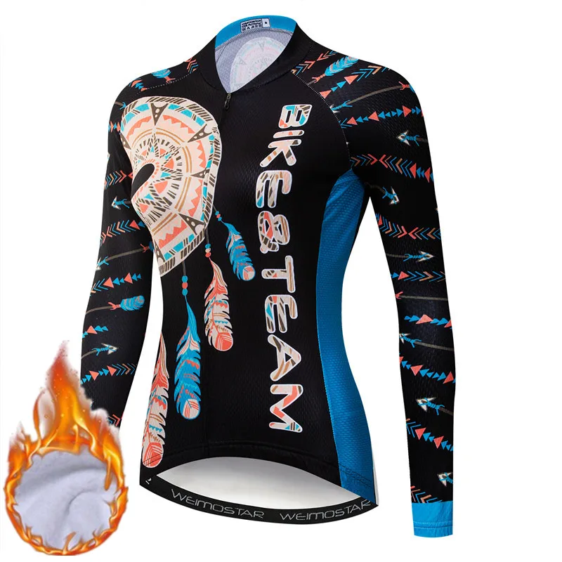 Weimostar Pro Team термальная флисовая велосипедная майка женская зимняя теплая MTB велосипедная майка ветрозащитная велосипедная Одежда для велоспорта - Цвет: Color 16