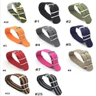 Ремешок для часов, из нейлона, для Армейского Спорта, 18, 20, 22, 24 мм, черный