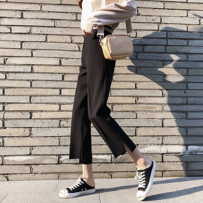 

Casual Pants High Waist Autumn Straight Leg Slacks Office Lady Suit Pants Women Trousers Summer Fashion Solid Pant Streetwear