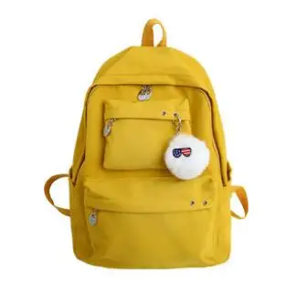 yellow YM2029 Модный нейлоновый женский рюкзак, водонепроницаемый рюкзак для девушек-подростков, мульти-карман для колледжа, дорожная сумка для девочек, книга Mochilas - Цвет: yellow YM2029