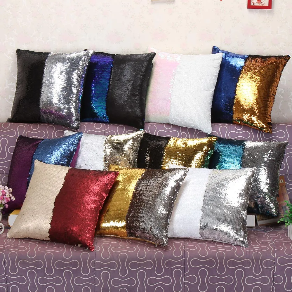 Наволочка для подушки русалки с блестками подушка дивана предмет интерьера