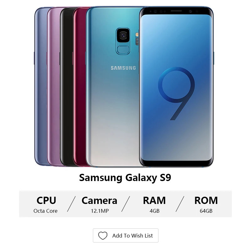 Unlocked Original Samsung Galaxy S9 5.8" Display Octa-Core Mobile Phone 4GB 64GB 12MP Camera 3000mAh Smartphone 4G LTE images - 6