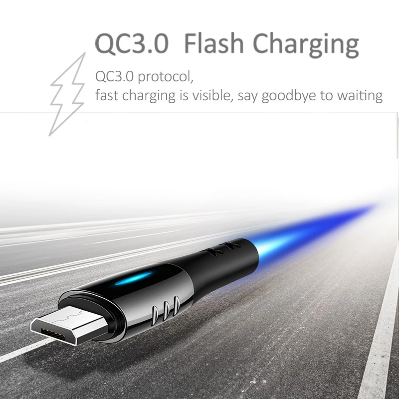 USAMS Micro USB Авто отсоединить кабель QC3.0 USB быстрая зарядка защита умный кабель отключения питания провод данных Android Мобильный Microusb