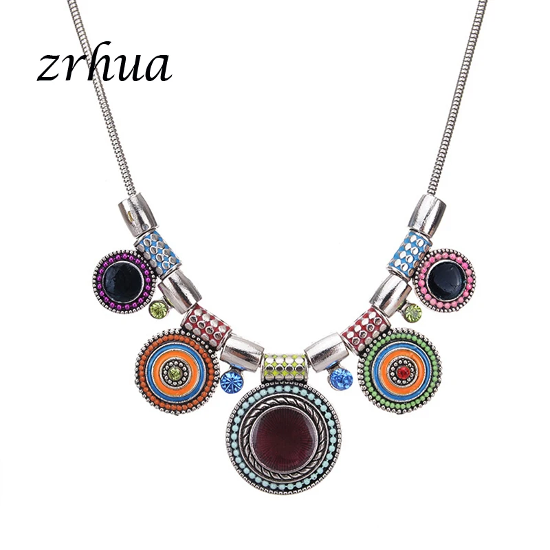 Женский Круглый чокер в стиле бохо серебряная цепочка роскошное ожерелье с