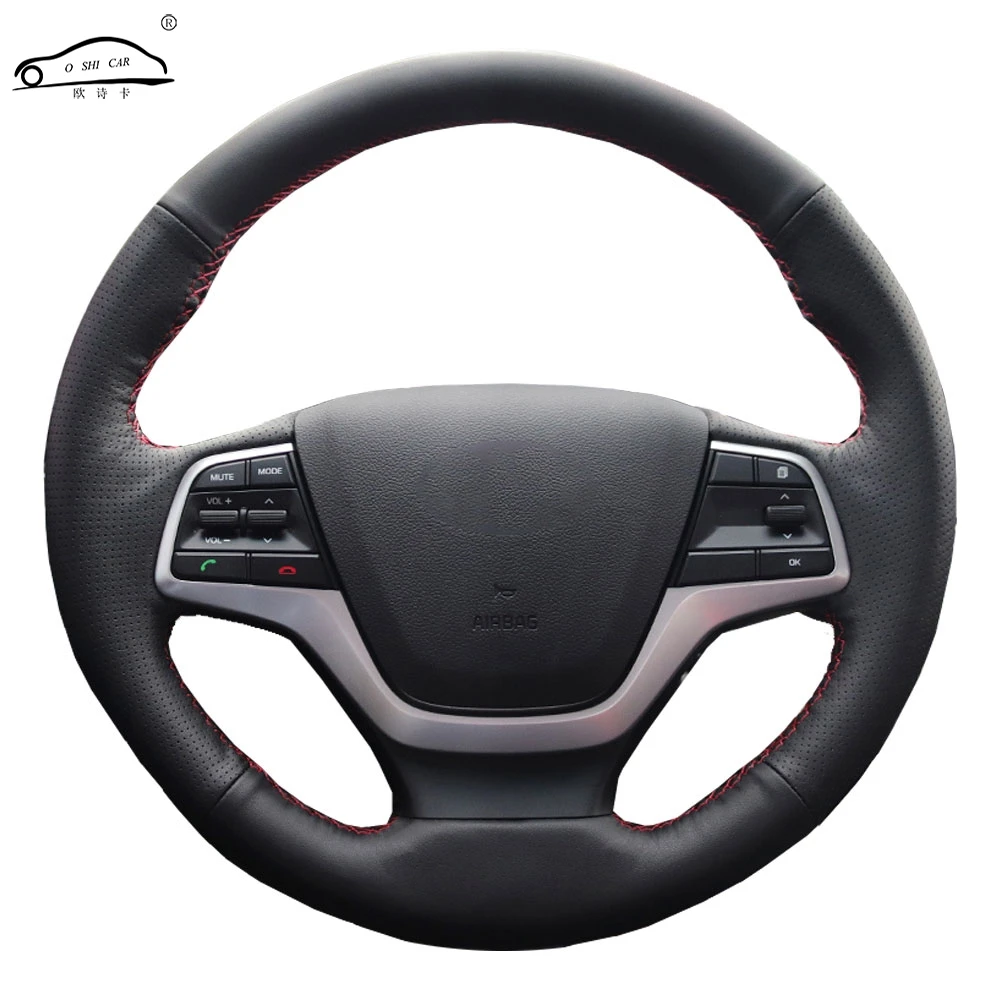 Чехол рулевого колеса автомобиля из натуральной кожи для hyundai Elantra 4 Solaris Accent /оплетка руля