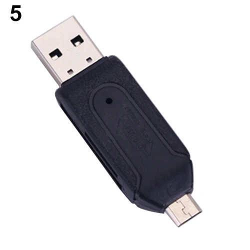 1 шт. 2 в 1 USB 2,0 OTG устройство для чтения карт памяти адаптер Универсальный Micro USB устройство для чтения карт SD TF для ПК телефона компьютера ноутбука