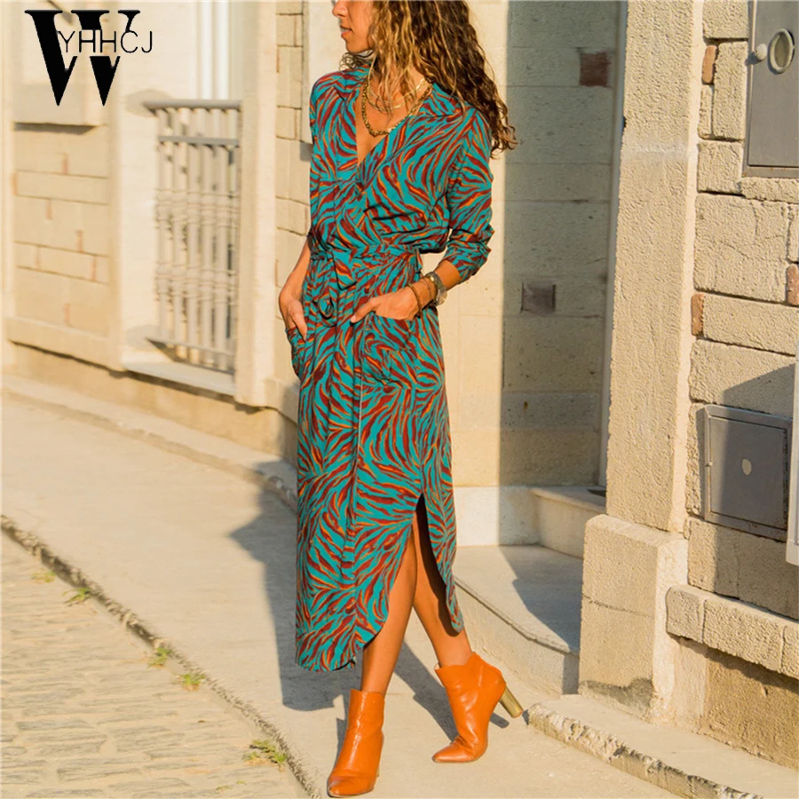 Женское длинное платье с цветочным принтом летнее шифоновое пляжное макси