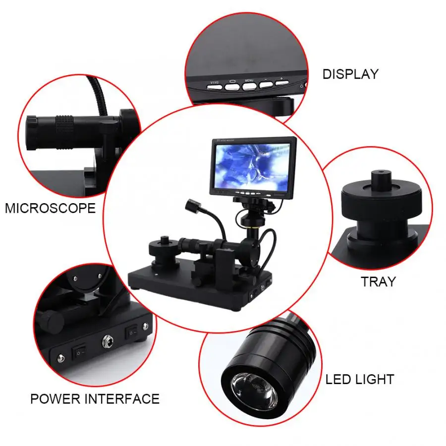 800*600 Digital Lcd Screen Diamond Microscope Waist Code Viewer Observer 360-Degree Rotating For Loose Ring Bracelet | Украшения и
