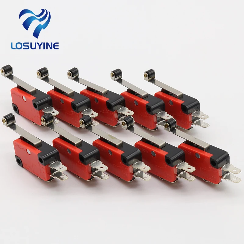 IMC Hot 10 Pcs Micro Limit Switch Long Hinge Roller Lever Arm Snap Action LOT