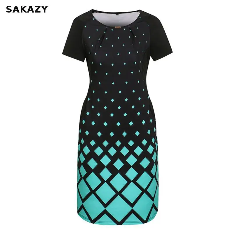 Sakazy для женщин большого размера плюс 6XL Элегантное летнее платье повседневное