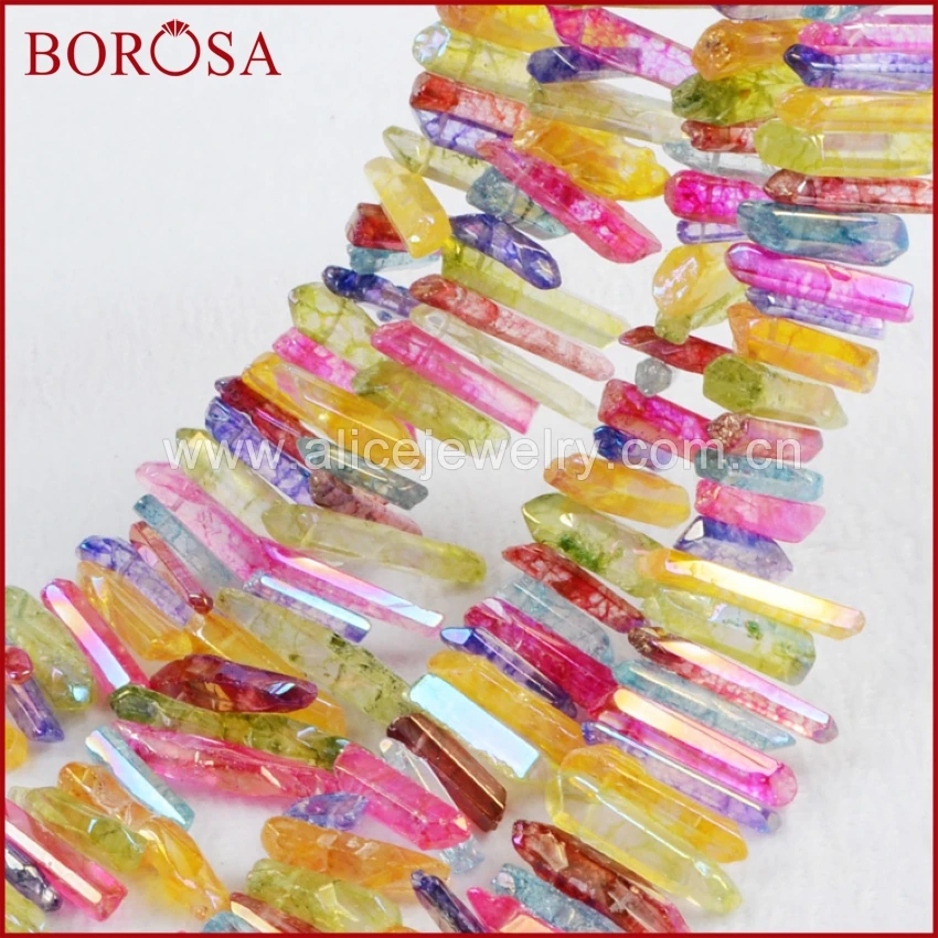 BOROSA кластер Aura кварцевый титановый Кристалл точечные свободные бусины цвет