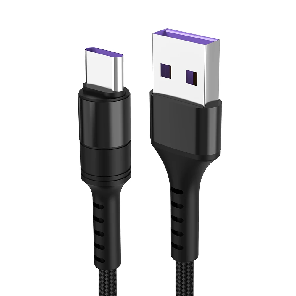 Black 5А usb type C кабель супер быстрая зарядка Быстрая зарядка 3,0 Кабо Для samsung S10 Note10 A70 huawei mate 30 Pro кабели для зарядного устройства usb - Цвет: Black